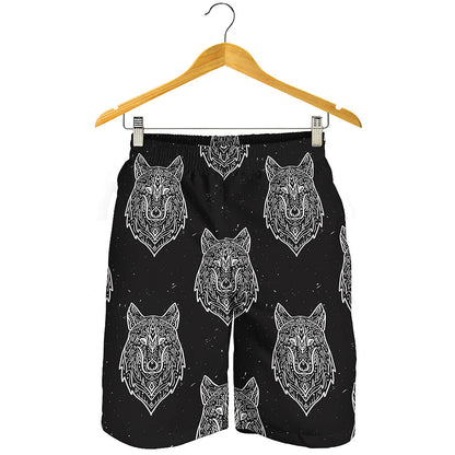Native Tribal Wolf Pattern Print Men's Shorts