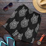 Native Tribal Wolf Pattern Print Men's Shorts