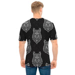 Native Tribal Wolf Pattern Print Men's T-Shirt