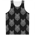 Native Tribal Wolf Pattern Print Men's Tank Top