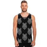 Native Tribal Wolf Pattern Print Men's Tank Top