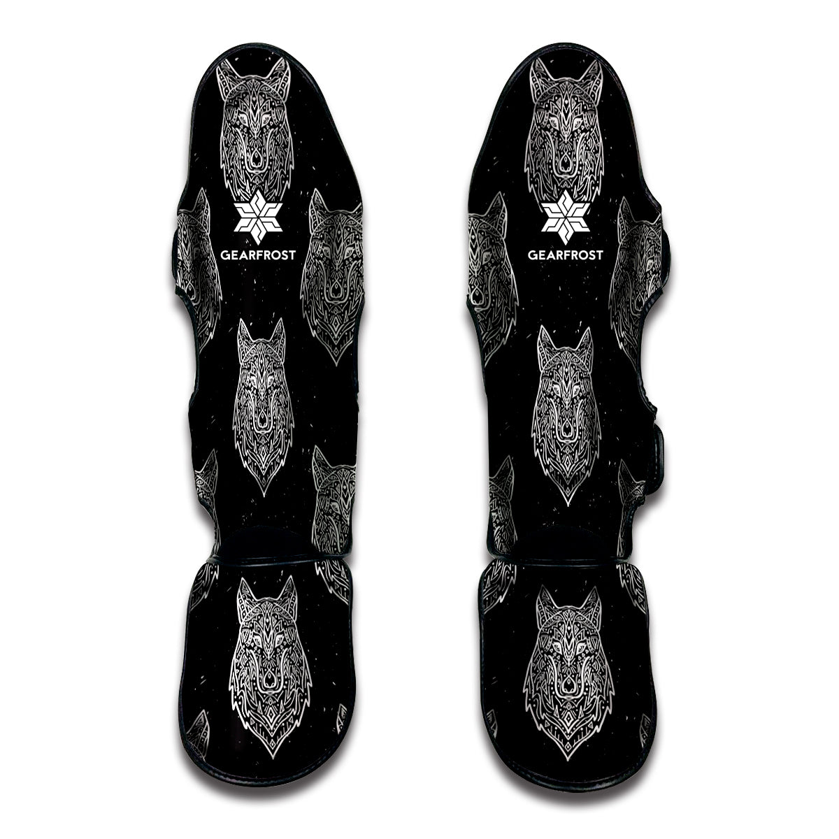 Native Tribal Wolf Pattern Print Muay Thai Shin Guard