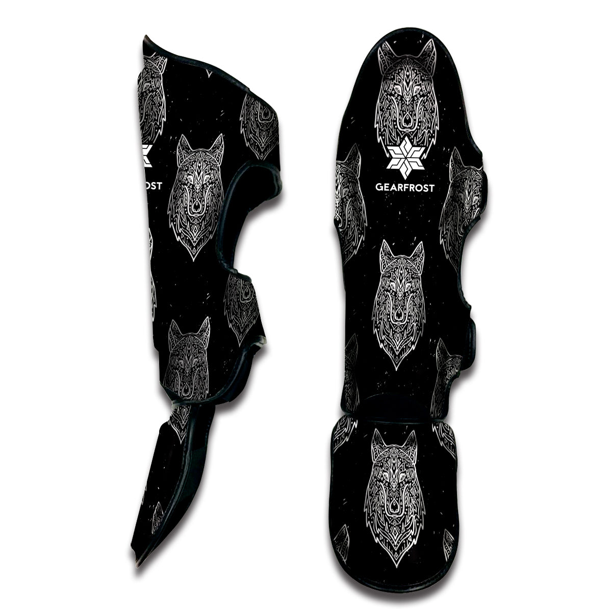 Native Tribal Wolf Pattern Print Muay Thai Shin Guard