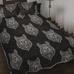 Native Tribal Wolf Pattern Print Quilt Bed Set
