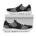 Native Tribal Wolf Pattern Print White Running Shoes