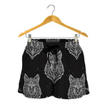 Native Tribal Wolf Pattern Print Women's Shorts
