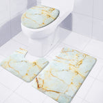 Natural Gold Marble Print 3 Piece Bath Mat Set