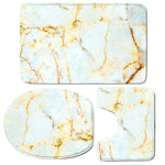 Natural Gold Marble Print 3 Piece Bath Mat Set