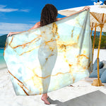 Natural Gold Marble Print Beach Sarong Wrap