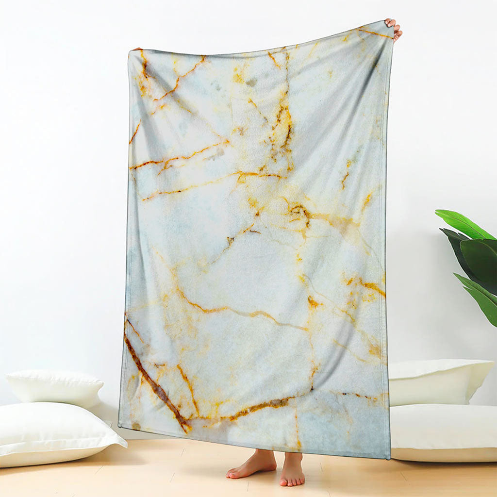 Natural Gold Marble Print Blanket