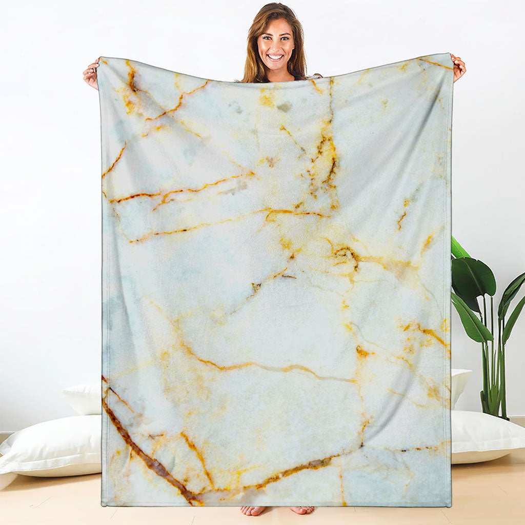Natural Gold Marble Print Blanket