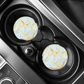 Natural Gold Marble Print Car Coasters