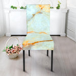 Natural Gold Marble Print Dining Chair Slipcover