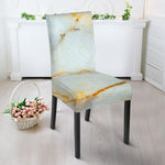 Natural Gold Marble Print Dining Chair Slipcover