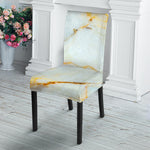 Natural Gold Marble Print Dining Chair Slipcover