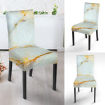 Natural Gold Marble Print Dining Chair Slipcover
