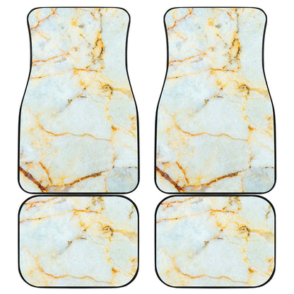 Natural Gold Marble Print Front and Back Car Floor Mats