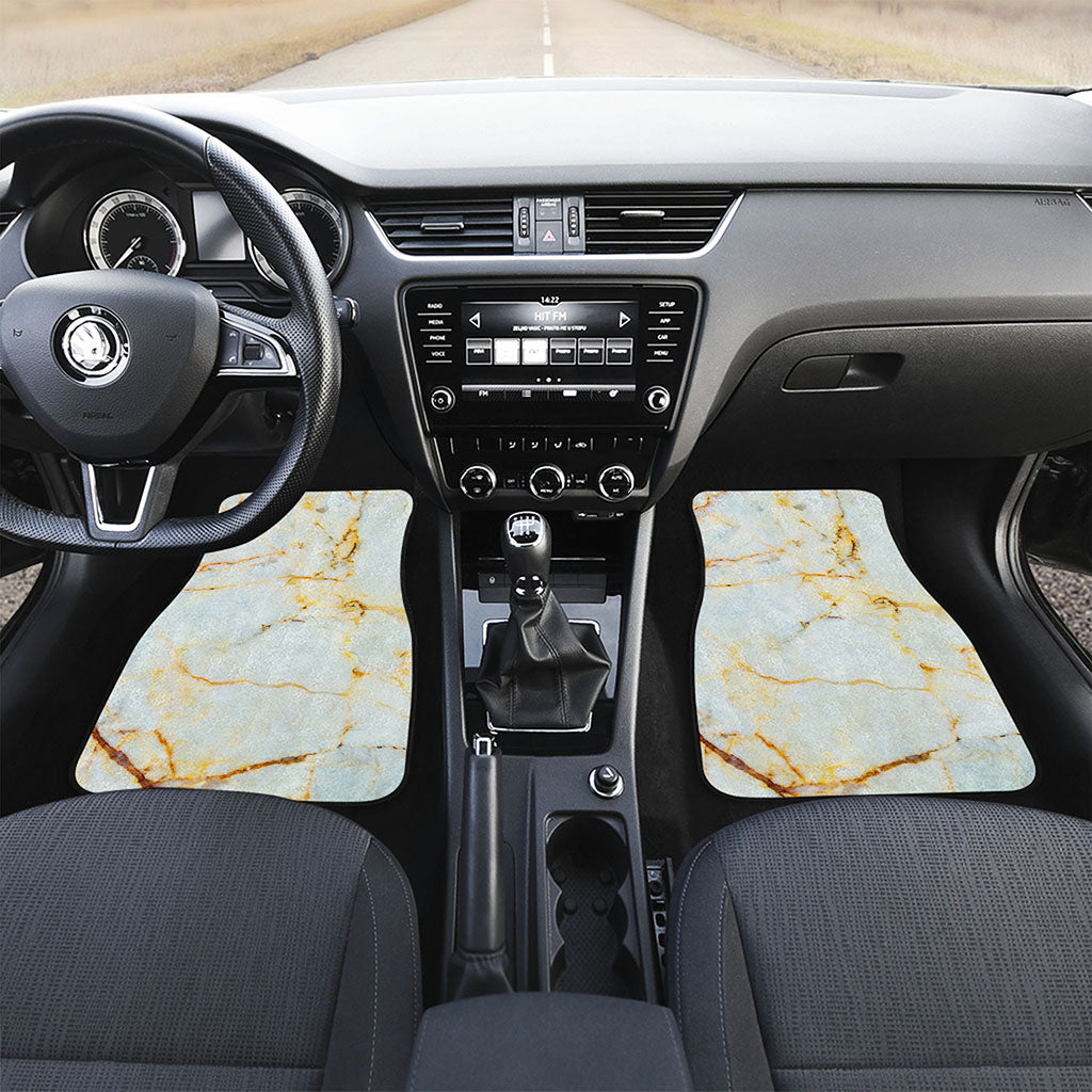 Natural Gold Marble Print Front and Back Car Floor Mats