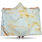 Natural Gold Marble Print Hooded Blanket