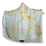 Natural Gold Marble Print Hooded Blanket