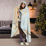 Natural Gold Marble Print Hooded Blanket