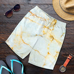 Natural Gold Marble Print Men's Shorts
