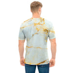 Natural Gold Marble Print Men's T-Shirt