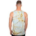 Natural Gold Marble Print Men's Tank Top