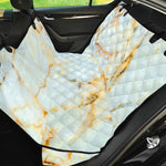 Natural Gold Marble Print Pet Car Back Seat Cover