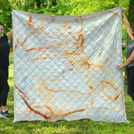 Natural Gold Marble Print Quilt
