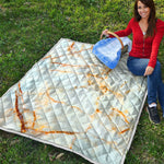 Natural Gold Marble Print Quilt