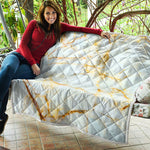 Natural Gold Marble Print Quilt