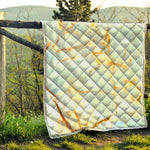 Natural Gold Marble Print Quilt