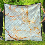 Natural Gold Marble Print Quilt