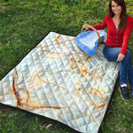 Natural Gold Marble Print Quilt