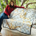 Natural Gold Marble Print Quilt