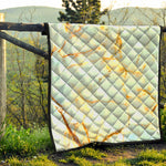 Natural Gold Marble Print Quilt