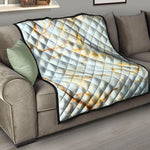 Natural Gold Marble Print Quilt