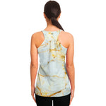 Natural Gold Marble Print Women's Racerback Tank Top