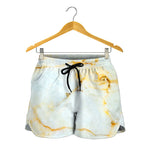 Natural Gold Marble Print Women's Shorts