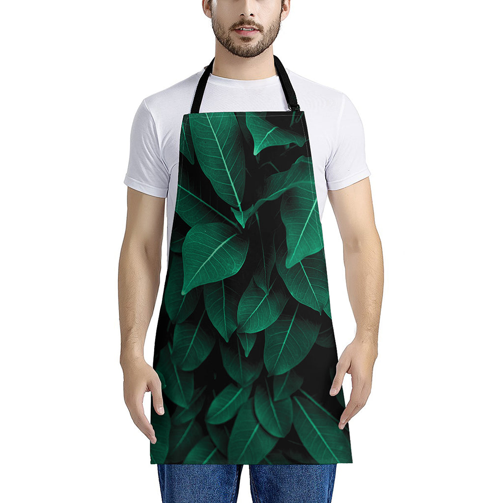 Natural Green Leaf Print Apron