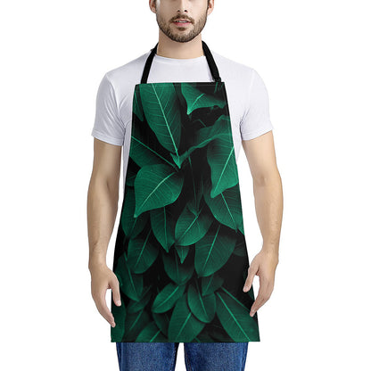 Natural Green Leaf Print Apron