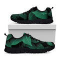 Natural Green Leaf Print Black Running Shoes