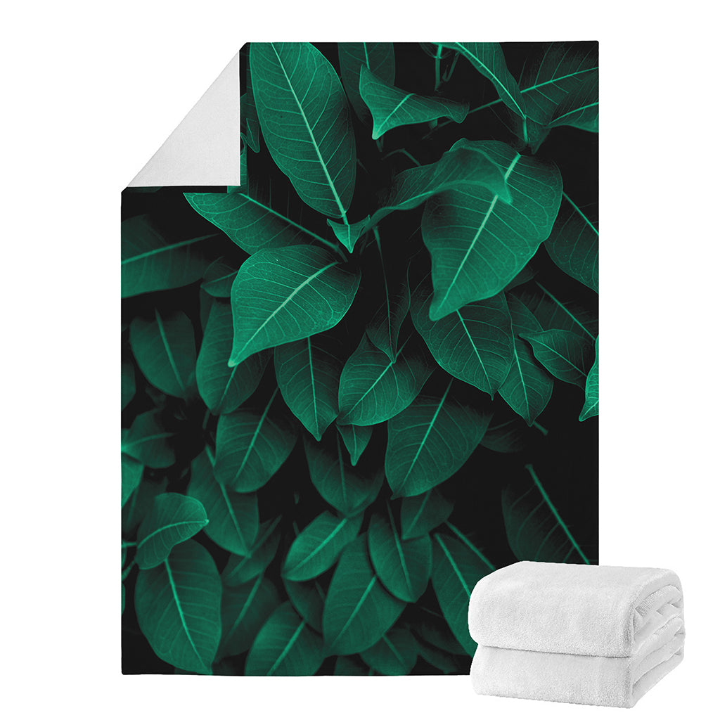 Natural Green Leaf Print Blanket
