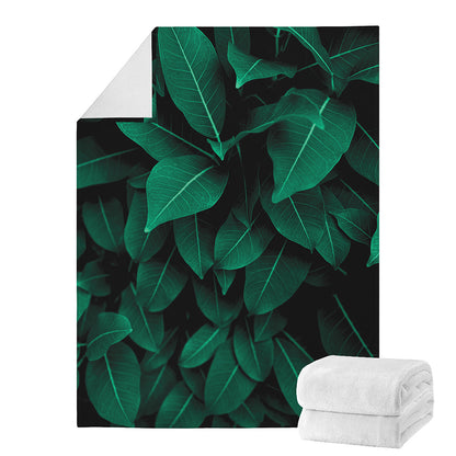 Natural Green Leaf Print Blanket