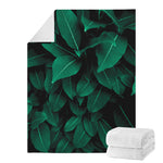 Natural Green Leaf Print Blanket