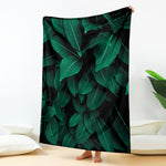 Natural Green Leaf Print Blanket