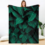 Natural Green Leaf Print Blanket