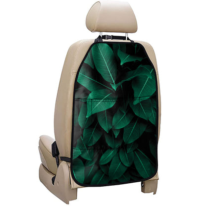 Natural Green Leaf Print Car Seat Organizers
