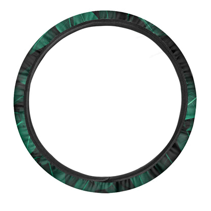Natural Green Leaf Print Car Steering Wheel Cover
